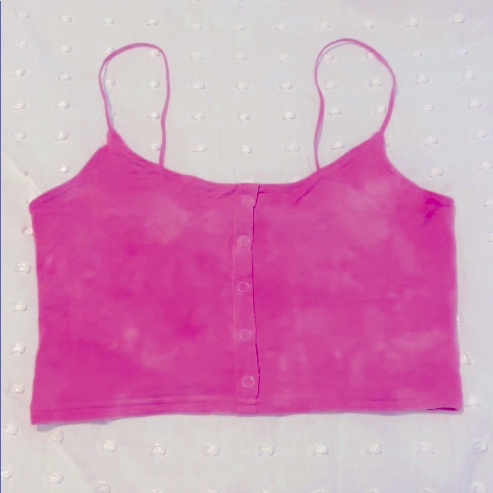 Pacsun 💕 Pink Tie-Dye Snap Tank Top